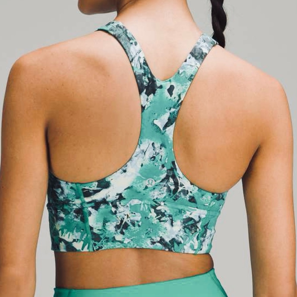 Green and Black Patterned Sports Bra 2